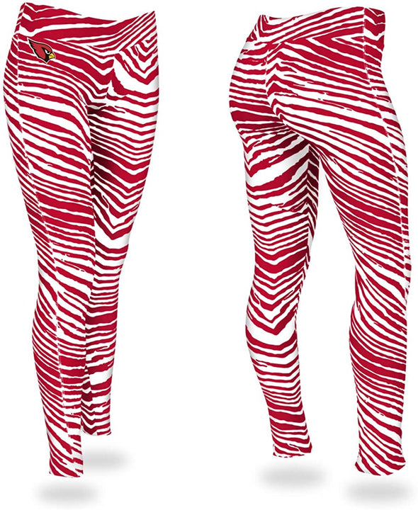 Zubaz Arizona Cardinals NFL Women's Zebra Print Legging, Red