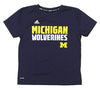 Adidas NCAA Kids (4-7) Michigan Wolverines Climalite Team Graphics Tee, Navy