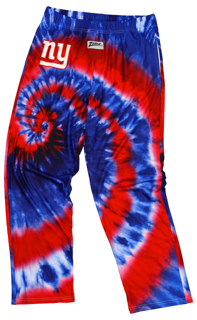 Zubaz New York Giants NFL Men's Tie Dye Team Colors Lounge Pants, Blue/Red