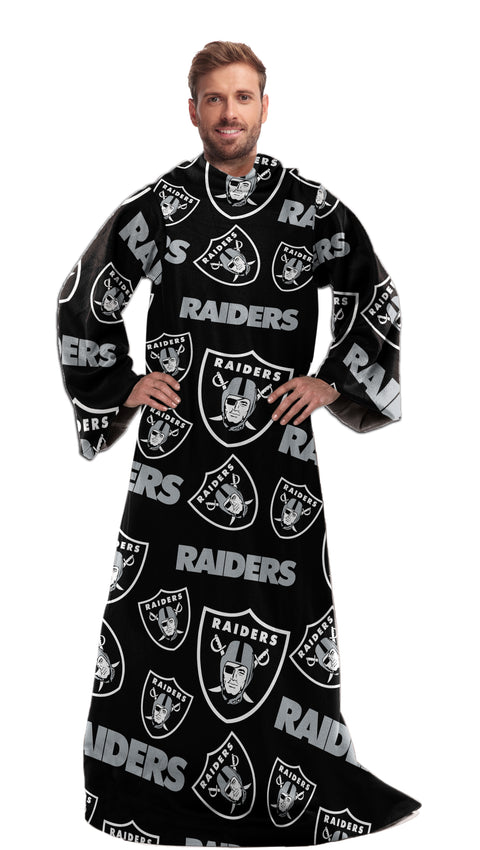Northwest NFL Las Vegas Raiders Toss Silk Touch Comfy Throw with Sleeves