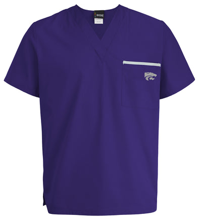 Fabrique Innovations NCAA Unisex Kansas State Wildcats Team Color Scrub Top