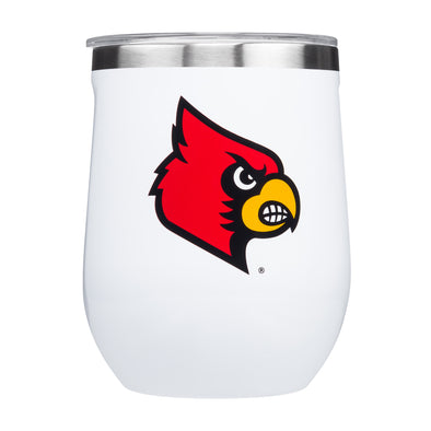Corkcicle Louisville Cardinals NCAA 2 Pack 12oz Wine Glass, Gloss White