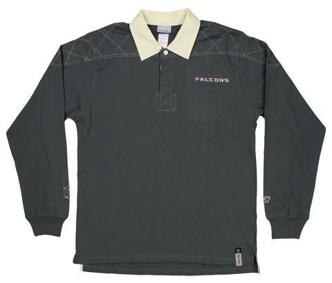 Reebok NFL Men's Atlanta Falcons Blitz Rugby Polo Top, Grey