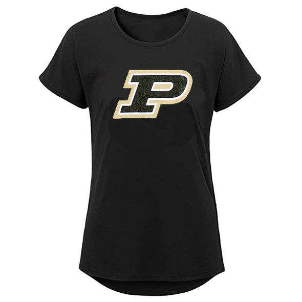 Outerstuff NCAA Youth Girls Purdue Boilermakers Dolman Primary Logo Shirt