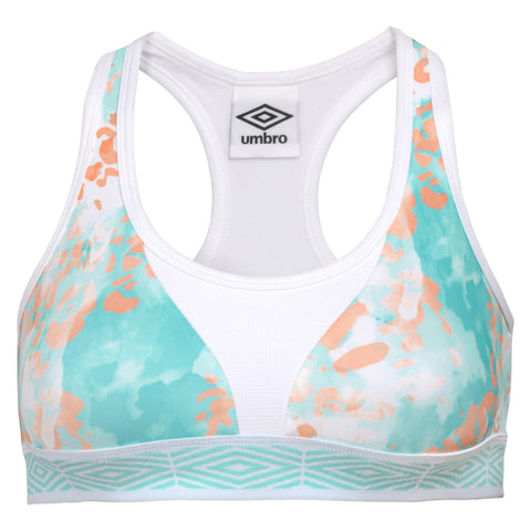 Umbro Women's Diamond Run Sports Bra, Prism Blue/White