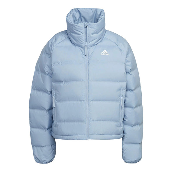 Adidas Women's Helionic Relaxed Fit Puffer Down Jacket, Ambient Sky