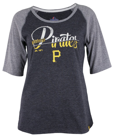 Outerstuff MLB Youth Girls (7-16) Pittsburgh Pirates Vintage Raglan Tee Shirt