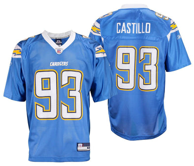 San Diego Chargers Luis Castillo #93 NFL Mens Vintage Alternate Jersey, Light Blue