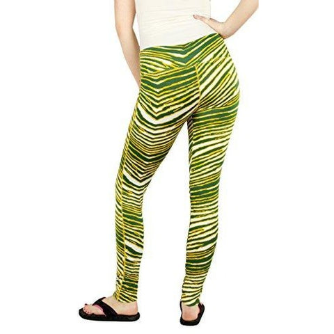 Zubaz MLB Women's Oakland Athletics Team Color Tiger Print Leggings Pants