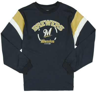 MLB Baseball Kids / Youth Milwaukee Brewers Vintage Shirt - Navy Blue