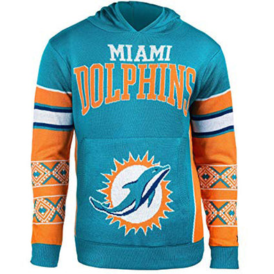 Forever Collectibles NFL Men's Miami Dolphins Big Logo Hooded Sweater