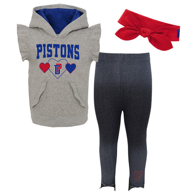Outerstuff Detroit Pistons NBA Toddlers Making Strides 3-Piece Jegging Outfit