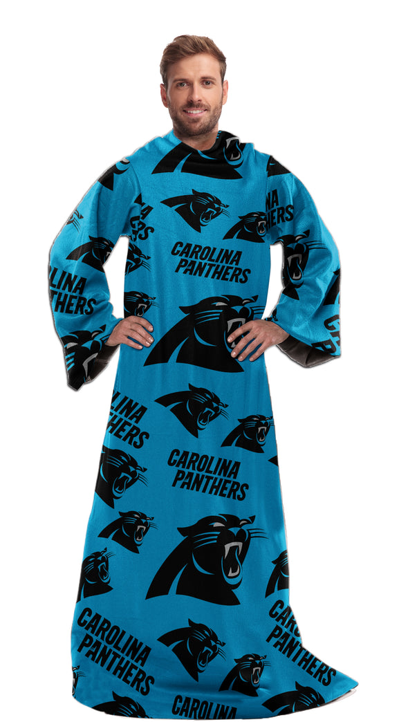 Northwest NFL Carolina Panthers Toss Silk Touch Comfy Throw with Sleeves