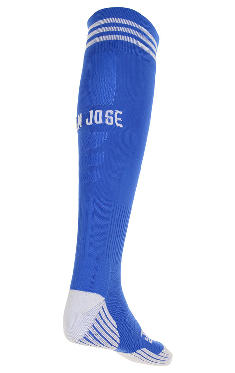 Adidas MLS San Jose Earthquakes Classic Cushioned Soccer Socks, Blue/White