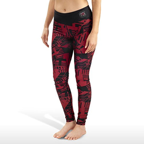 NCAA Women's South Carolina Fighting Gamecocks Geometric Print Leggings, Red