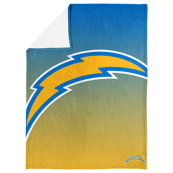 FOCO NFL Los Angeles Chargers Gradient Micro Raschel Throw Blanket, 50 x 60
