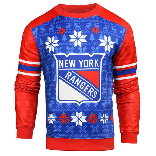 Forever Collectibles NHL Men's New York Rangers Printed Ugly Sweater
