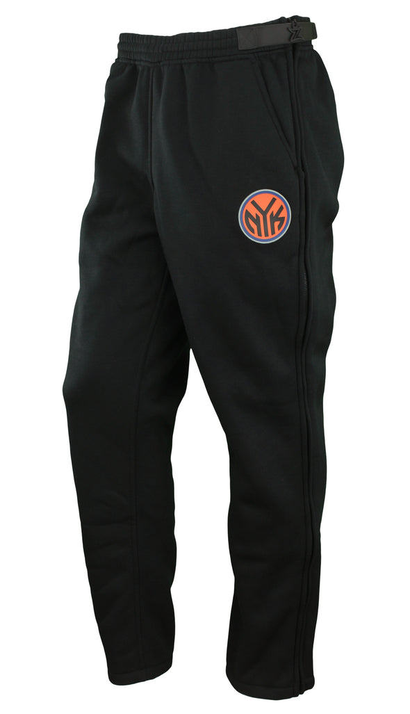 Zipway NBA Men's New York Knicks Performance Fleece Tear-Away Pants, Black