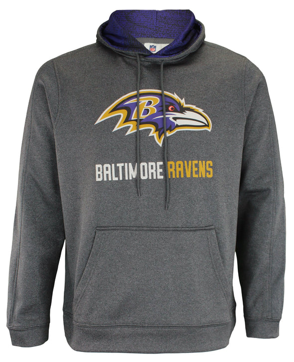 Zubaz NFL Baltimore Ravens Men's Heather Grey  Fleece Hoodie