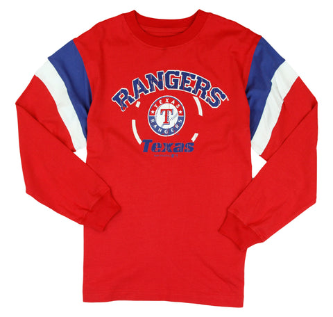 MLB Baseball Kids / Youth Texas Rangers Vintage Long Sleeve Shirt - Red