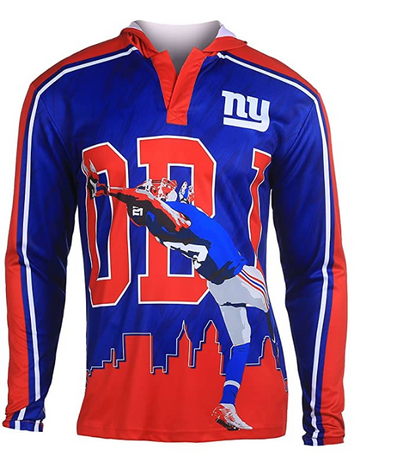 Klew Men's NFL Football New York Giants Odell Beckham Jr #13 2015 Hooded Top