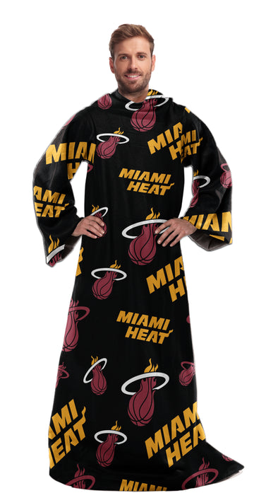 Northwest NBA Miami Heat Toss Silk Touch Comfy Throw with Sleeves