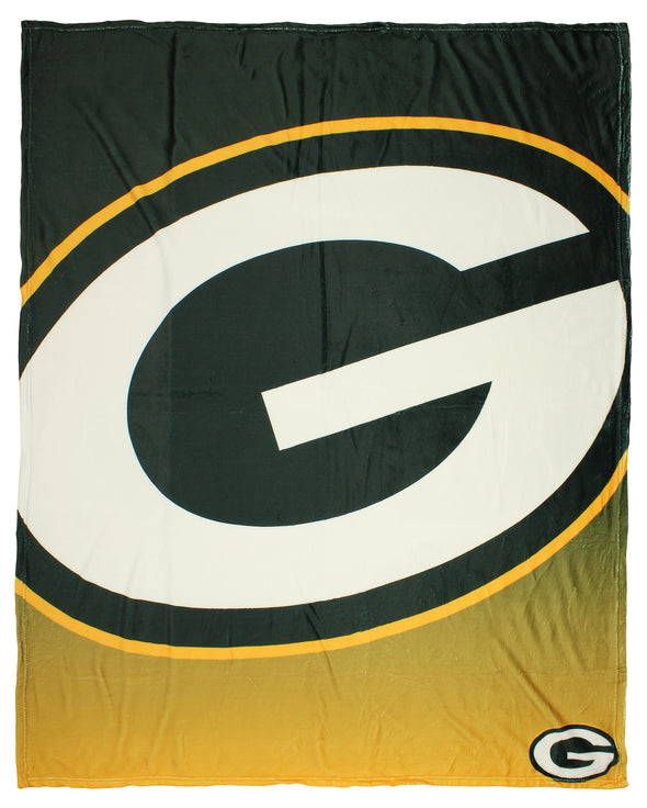 FOCO NFL Green Bay Packers Gradient Micro Raschel Throw Blanket, 50 x 60