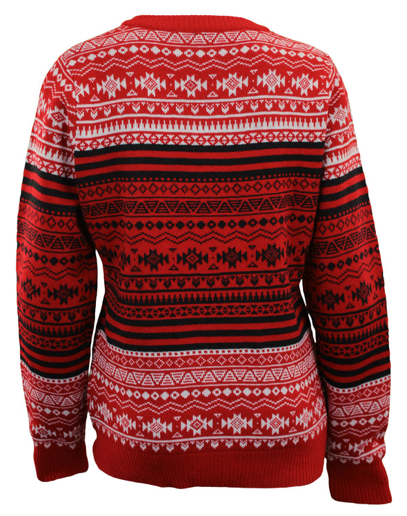 Forever Collectibles NBA Women's Chicago Bulls Big Logo Aztec V-Neck Sweater