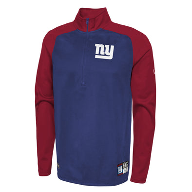 Outerstuff NFL Men's New York Giants O-Line Performance 1/4 Zip Fleece Top