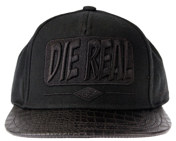 Flat Fitty Die Real Snapback Cap Hat, Black and Red, One Size