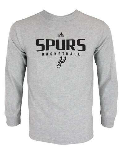 Adidas NBA Men's San Antonio Spurs Athletic Basic Graphic Long Sleeve Tee, Grey