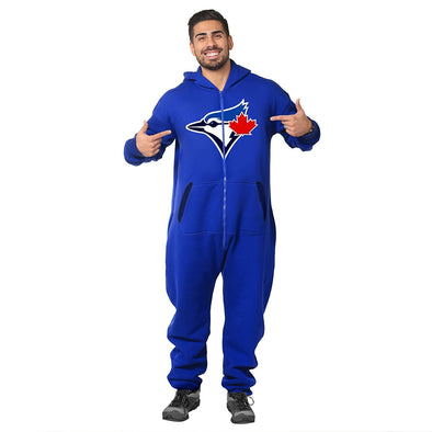 Forever Collectibles MLB Unisex Toronto Blue Jays Logo Jumpsuit, Blue