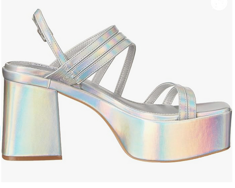 Steve Madden Women's Bossy Heeled Sandal, Iridescent