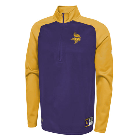 Outerstuff NFL Men's Minnesota Vikings O-Line Performance 1/4 Zip Fleece Top