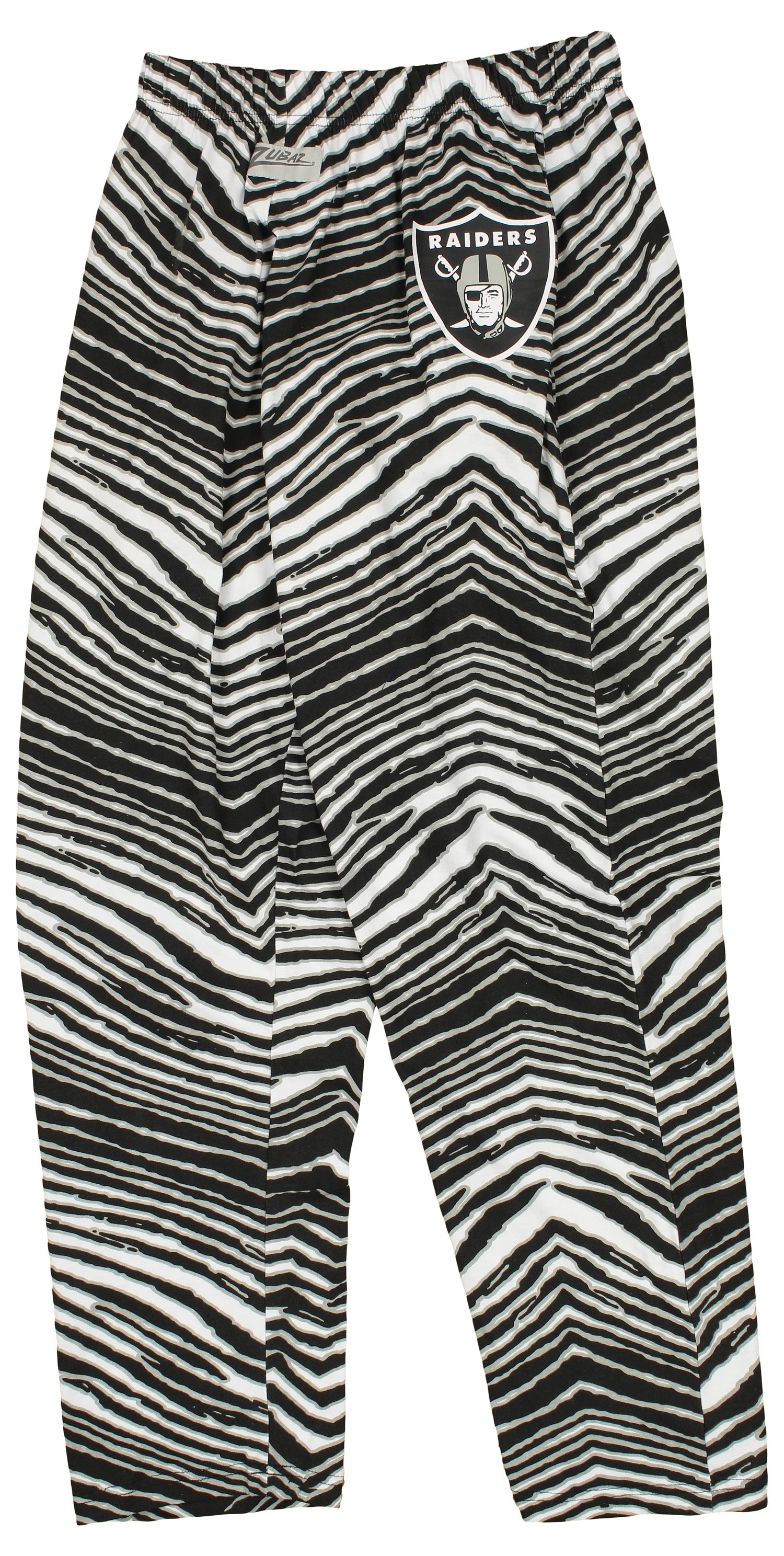 Zubaz Las Vegas Raiders Black/Silver Zebra Pants Size: Small