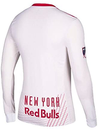 Adidas MLS Soccer Men's New York Red Bull Onfield Finished Home Jersey, White