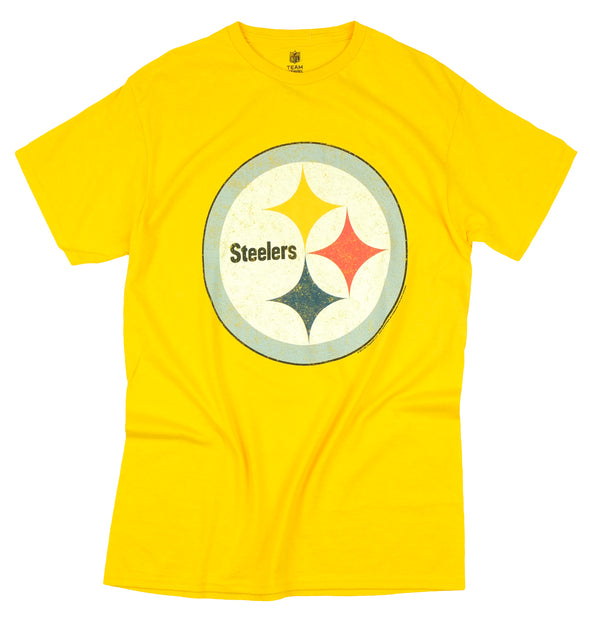 Pittsburgh Steelers NFL Football Men's Primary Logo T-Shirt Top Tee, Gold