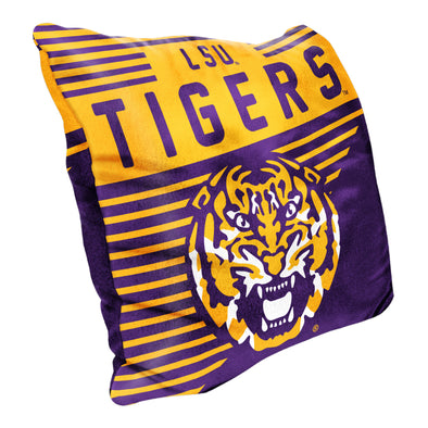 Northwest NCAA LSU Tigers Velvet Stripes Throw Pillow,16"X16"