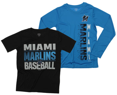 Outerstuff MLB Youth Miami Marlins Fan Two Piece Performance T-Shirt Combo Set