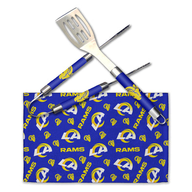 Northwest NFL Los Angeles Rams Scatter Print 3 Piece BBQ Grill Set