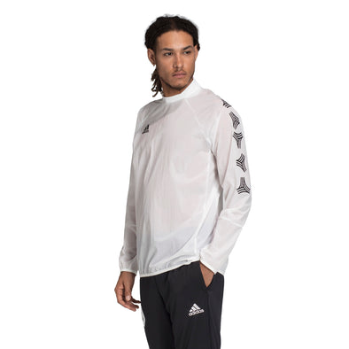 Adidas Men's Tan Woven Long Sleeve Shirt, White