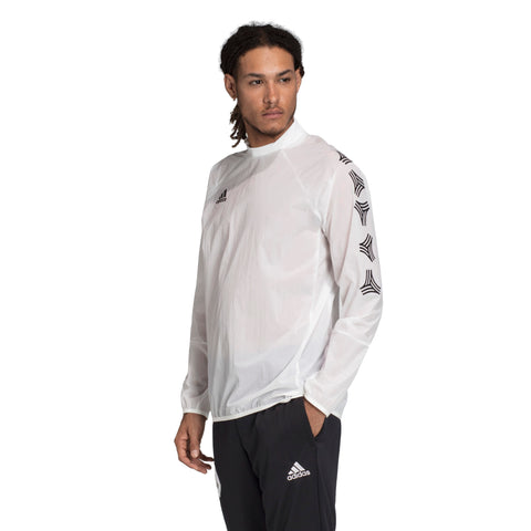 Adidas Men's Tan Woven Long Sleeve Shirt, White