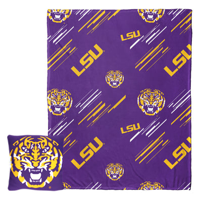 Northwest NCAA LSU Tigers Badgers Pillow & Silk Touch Throw Blanket Set