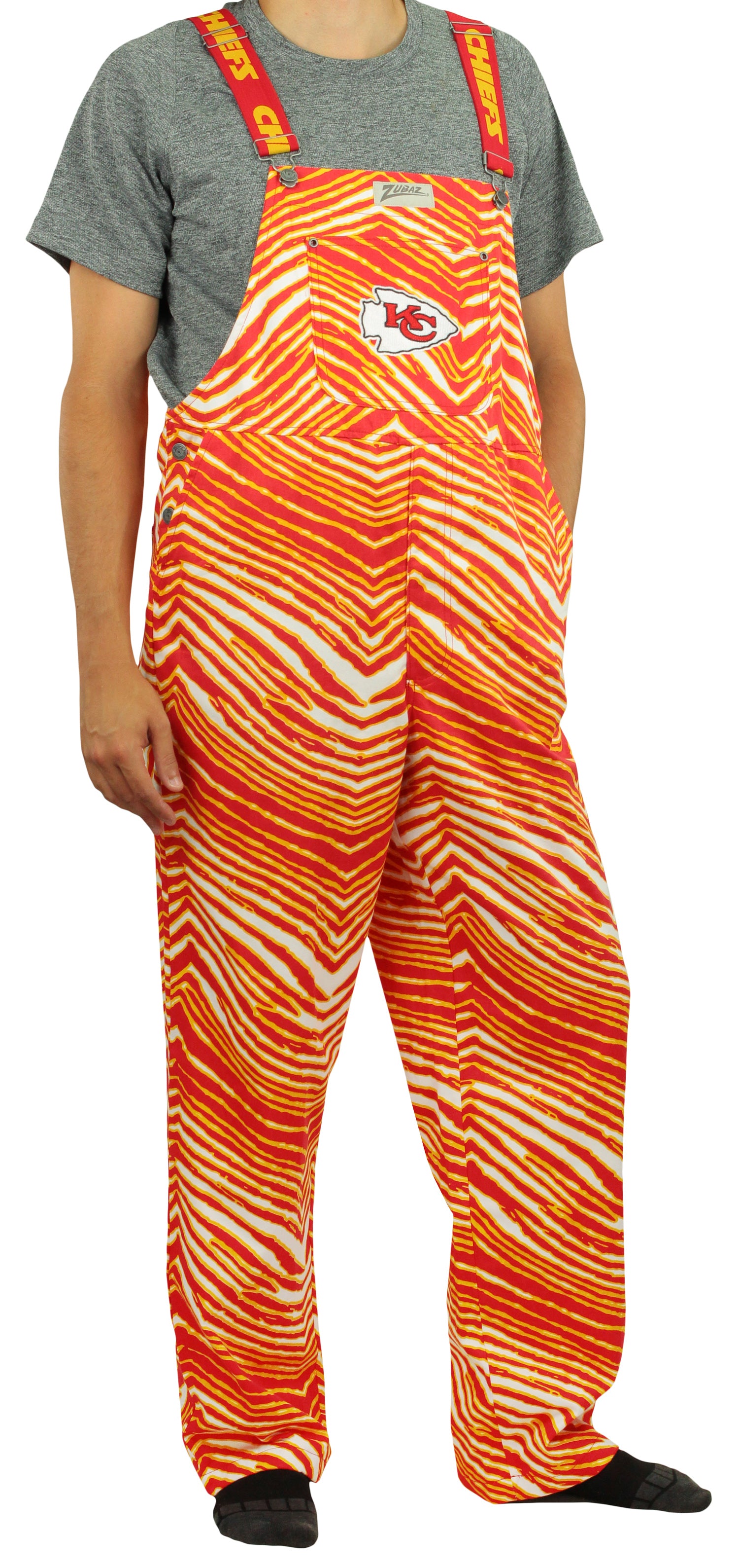 Zubaz NFL Men's Kansas City Chiefs Zebra Printed Team Bib Overalls –  Fanletic