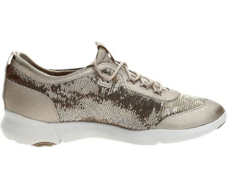 Geox Women's D Nebula X A Low Top Fashion Sneakers, Pailettes Gold