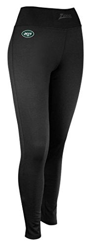 Zubaz NFL Women's New York Jets Solid Leggings, Black