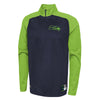 Outerstuff NFL Men's Seattle Seahawks O-Line Performance 1/4 Zip Fleece Top