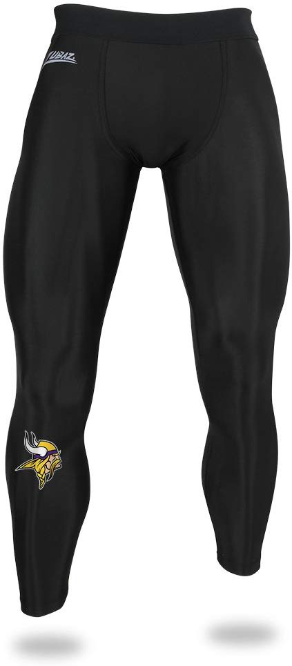 Zubaz NFL Men's Minnesota Vikings Active Compression Black Leggings