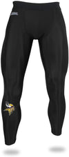 Zubaz NFL Men's Minnesota Vikings Active  Compression Black Leggings