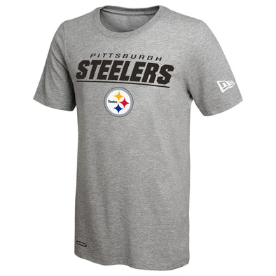 New Era NFL Pittsburgh Steelers Men's Stated Short Sleeve Performance T-Shirt, Gray